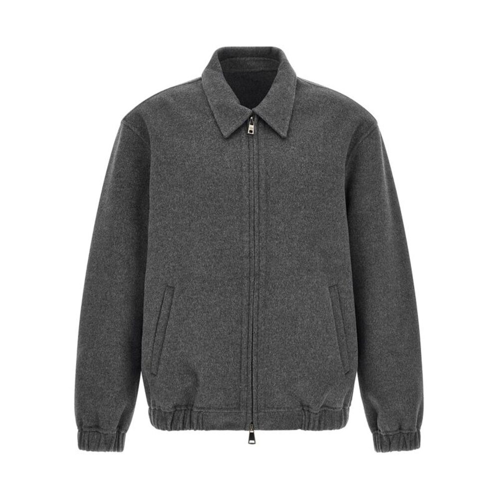GIORGIO BRATO Gray Wool Full-Length Men's Jacket